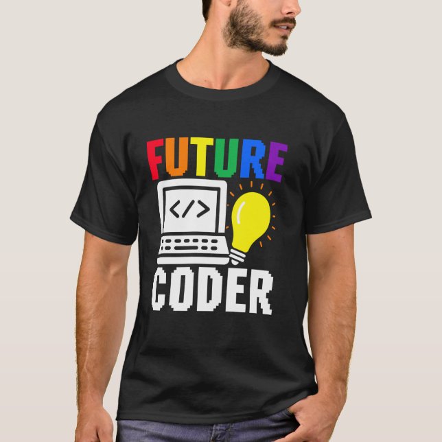 Camiseta Futuro Programador de Computador Criança Cute Carr (Frente)
