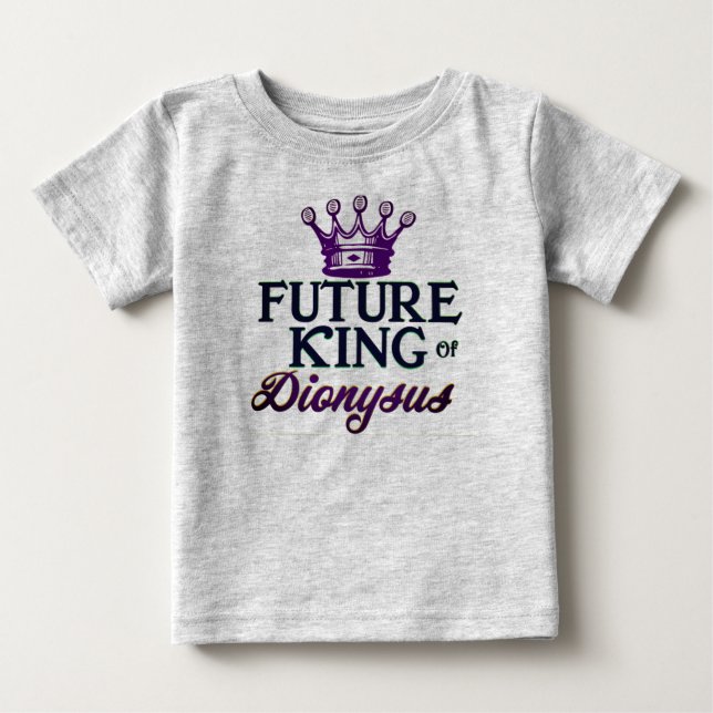 Camiseta Futuro Rei de Dioníso Bebê Romper Mardi Gras (Frente)