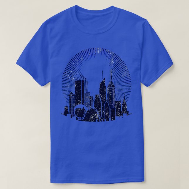 Camiseta Futuro Retro Vintage Cidade Perturbada (Frente do Design)