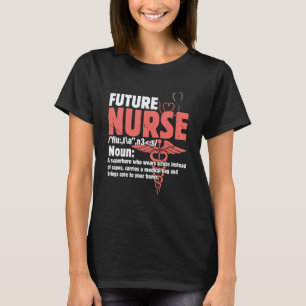 Camiseta Futuro Super-Herói Enfermeiro Roupas de Médico Cui