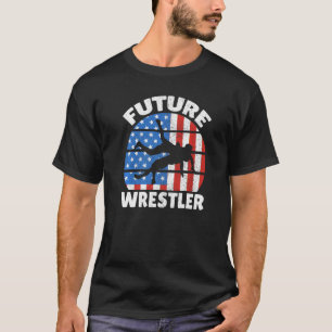 Camiseta Futuro Wrestler Americano Flag Wrestle Boys Crianç