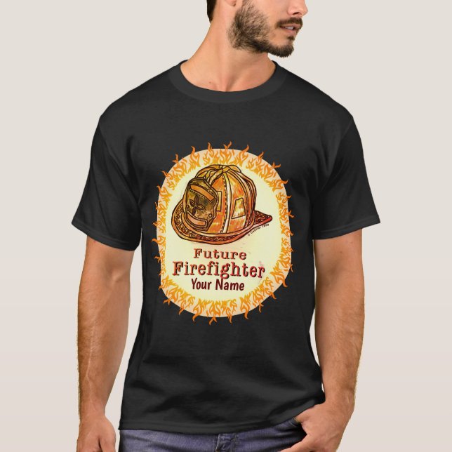 Camiseta Futuros bombeiros do capacete FireFighter (Frente)