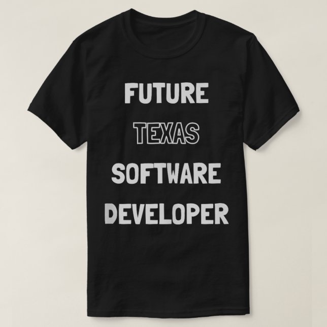 Camiseta Futuros Estudantes e Crianças de Software do Texas (Frente do Design)