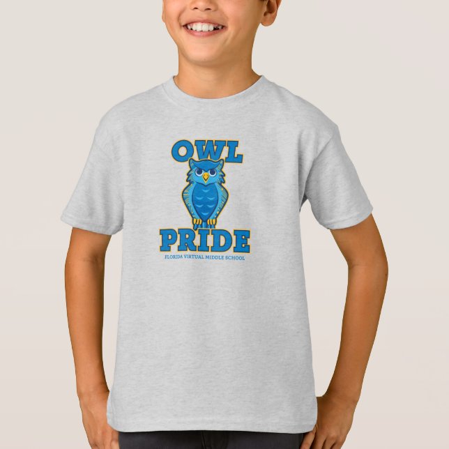 Camiseta FVMS Owl Pride, Ash/Juventude (Frente)