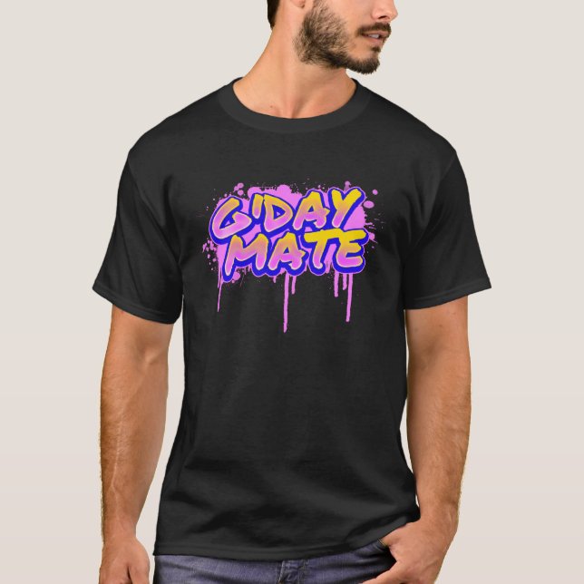 Camiseta G day Mate Australia Vaporwave Aesthetic Glitch (Frente)