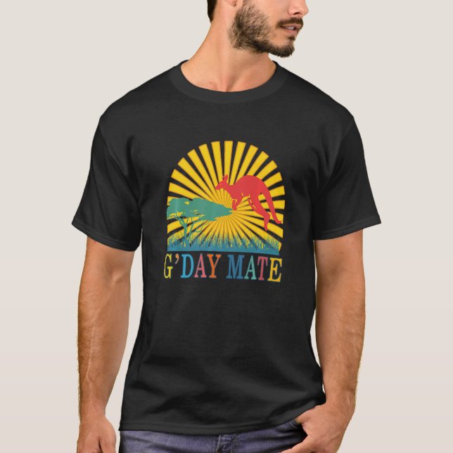 Camiseta G-day Mate Australian Animal Kangaroo Aussie Sym (Frente)