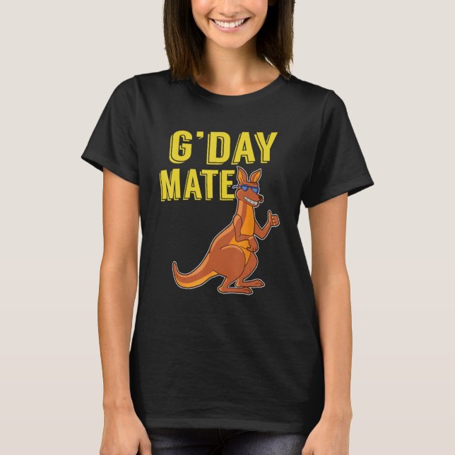 Camiseta G Day Mate GDay australiano Kangaroo Aussie (Frente)