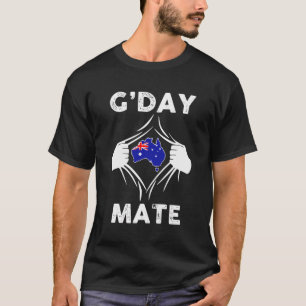 Camiseta G-Day Mate Shirt Engraçado australiano Aussie Flag