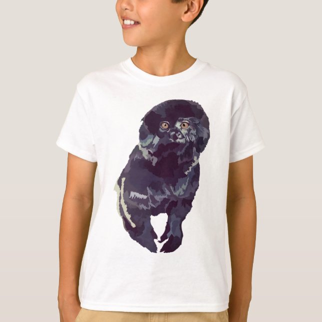 Camiseta G é para Goeldi Monkey .Goeldis Monkey: O Pequeno (Frente)
