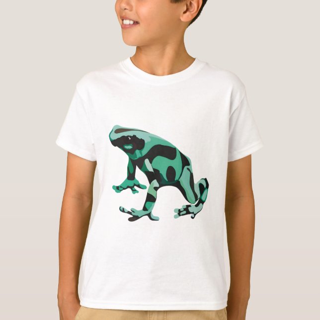 Camiseta G é para Sapo de Dart Venenoso Verde e Negro (Frente)