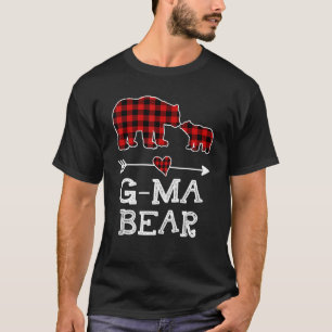 Camiseta G Mães Bear Natal Pajama Red Xadrez Buffalo Famíli