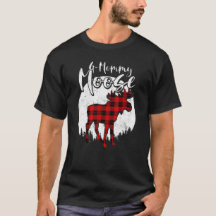 Camiseta G Mamãe Moose Red Xadrez Buffalo Correspondente Fa