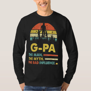 Camiseta G-Pa O Homem O Mito A Má Influência Dia dos Pais