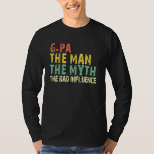Camiseta G Pa O Homem O Mito A Má Influência Vintage G