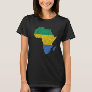 Camiseta Gabão Flag Africa Continente Silhouette Gift para