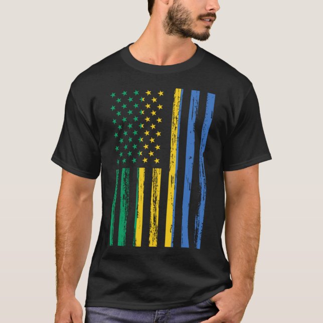 Camiseta Gabon Flag America US Está no meu DNA para Gabones (Frente)