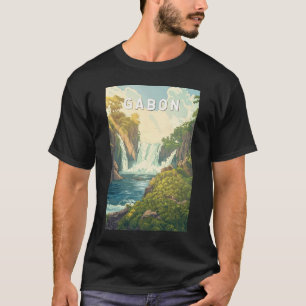 Camiseta Gabon Illustration Viagem Art Vintage