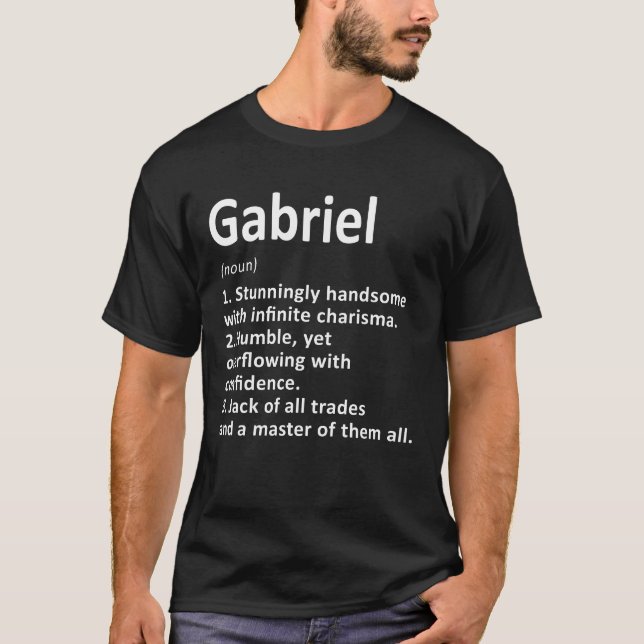 Camiseta Gabriel Definition Personalidade Nome Funny Birthd (Frente)