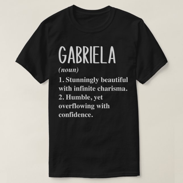 Camiseta Gabriela First Name Definição Personalizada Presen (Frente do Design)