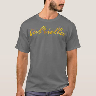 Camiseta Gabriella Name Mão Lettering em Letras Douradas Fa