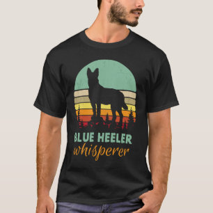 Camiseta Gado Australiano de Sussurro de Heeler Azul Retro