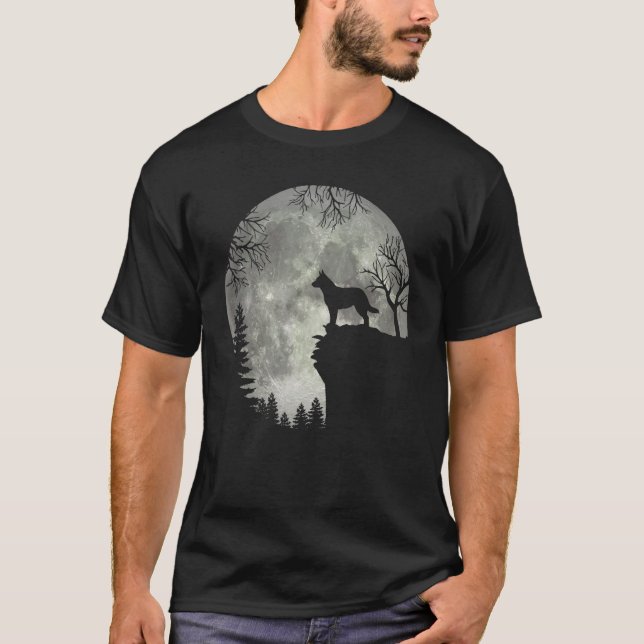 Camiseta Gado Australiano E Lua Halloween Halloween Mon (Frente)