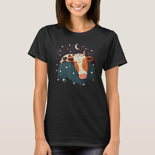Camiseta Gado cochilando pijama na vaca dormindo (Frente)