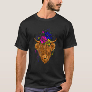 Camiseta gado de alta linhagem escocesa pecuária de gado do