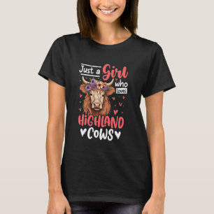 Camiseta Gado de Highland Escocês Só Uma Garota Que Ama Alt