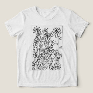 Camiseta gafanhoto com flores de fantasia