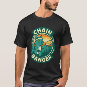 Camiseta Gáfico Retro de Gato de Golfe de Disco Chain Bange