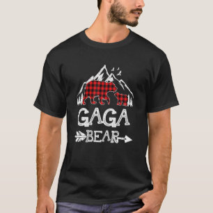 Camiseta Gaga Bear Christmas Pajama Red Xadrez Buffalo Famí