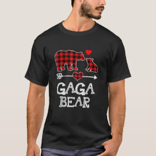 Camiseta Gaga Bear Christmas Pajama Red Xadrez Buffalo Famí