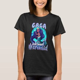 Camiseta Gaga Do Parceiro Familiar Da Sereia De Aniversário