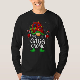 Camiseta Gaga Gnomo Búfalo Xadrez Vermelho Família Combinan