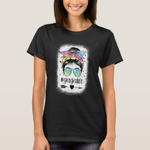 Camiseta Gaga Life Tie Dye Messy Bun Mulheres Branqueadas M
