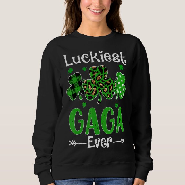 Camiseta Gaga mais sortuda do dia de Patricões Shamrock Leo (Frente)