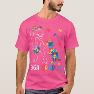 Camiseta Gaga Saurus Autismo Sensibilização Dinossauro Auti