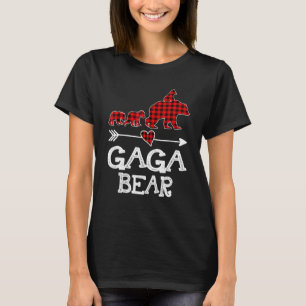 Camiseta Gaga Urso Xadrez Búfalo Vermelho Gaga Urso Pijama
