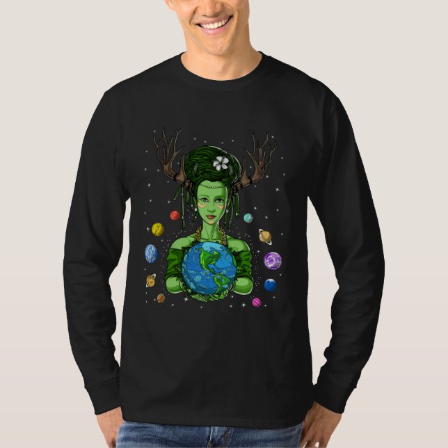 Camiseta Gaia Greek Goddess Mother Earth Day Hippie Environ (Frente)
