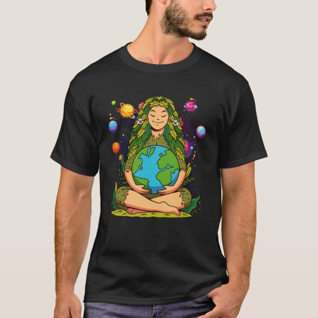 Camiseta Gaia Greek Goddess Mother Earth Day Hippie Nature (Frente)