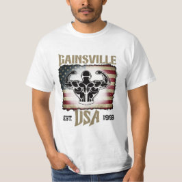 Camiseta Gainsville USA Stars And Stripes Bodybuilding