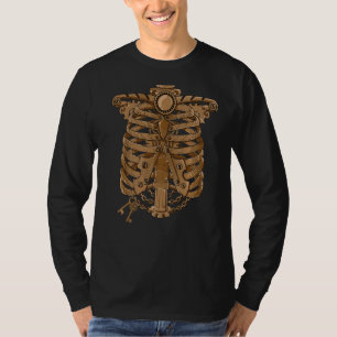 Camiseta Gaiola De Costela De Máquina Industrial Steampunk