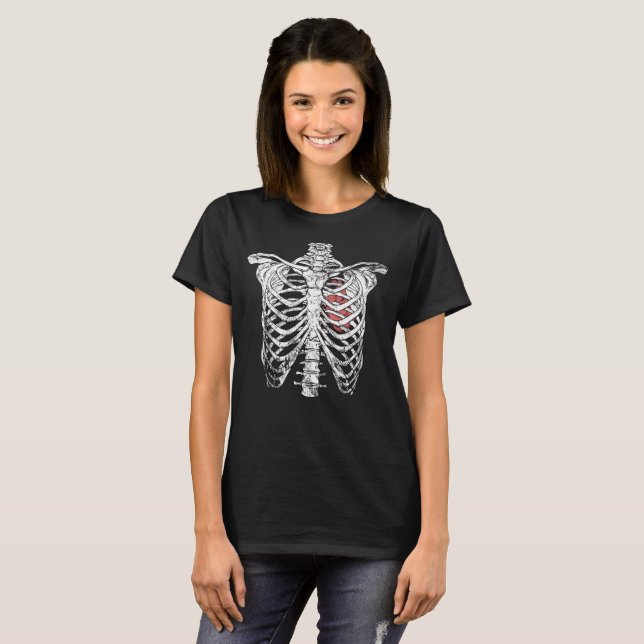 Camiseta Gaiola de Costela Vintage e Anatomia do Coração de (Frente Completa)