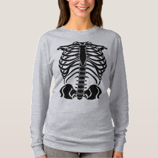 Camiseta Gaiola Torácica de Esqueleto Preto