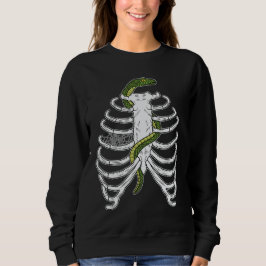 Camiseta Gaiola Torácica Humana Cartoon Com Cobra Verde Hal