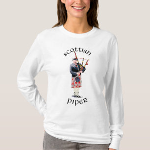 Camiseta Gaitista de Gaita de Foles com Kilt Vermelho
