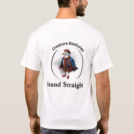 Camiseta Gaivota de hetero de pé no disfarce de tartan esco