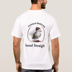 Camiseta Gaivota de hetero de pé no disfarce de tartan esco