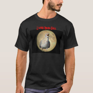 Camiseta Gaivota e lua inoperantes vivas do zombi da